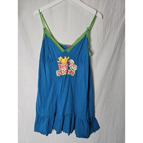 Vintage Women's Blue Winnie The Pooh Flowy Long Top/ Night Dress - Size XL - Picture 13 of 13
